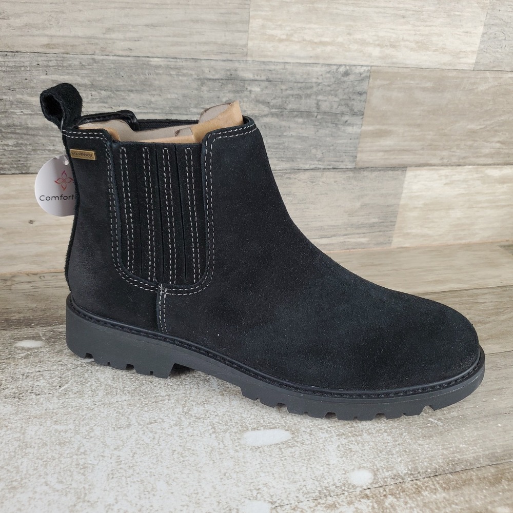 Comfortiva Ledelle Women Chelsea Boot Sz 7 W Black Suede Slip On Round Toe Ankle